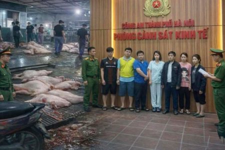 检疫干部团伙收受25亿越盾，为300吨病猪肉流入26所学校保驾护航！